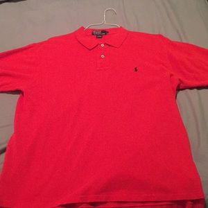 Red Short Sleeve Ralph Lauren Polo Large L